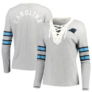 NWT Junk Food Carolina Panthers Lace-Up Thermal